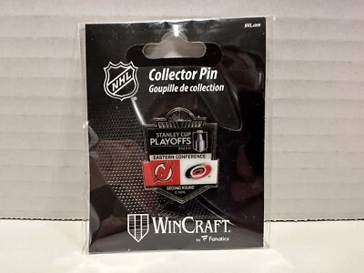 New Jersey Devils vs Carolina Hurricanes 2023 Stanley Cup Playoffs Pin Hockey! - Image 1 of 4
