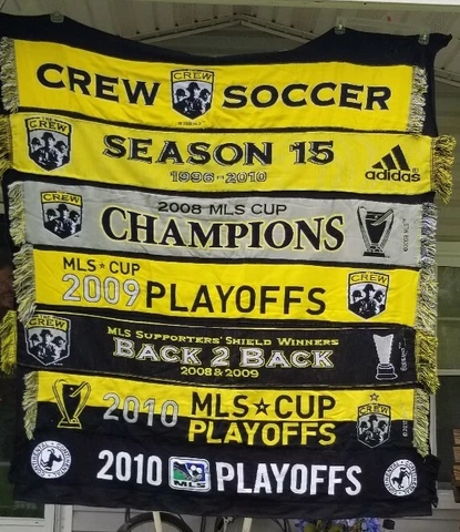 Columbus Crew BLANKET Made From Scarves 2008 - 2010 homemade Scarf MLS Soccer Cover