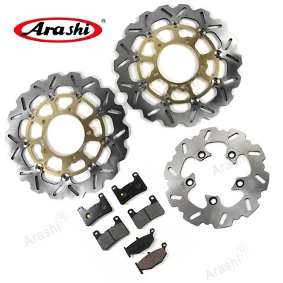Rotor de freno delantero trasero + pastillas de freno para Suzuki GSXR750 K6 K7 GSXR1000 2007 2008 Foto 1 de 4