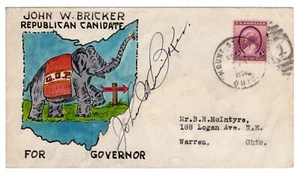 #684 on John Bricker Candidate Governor OH Autographed McIntyre H/P 1936 - Picture 1 of 1