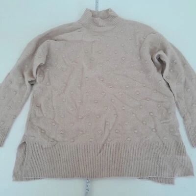 Suéter Fat Face Jumper 14 beige para mujer acanalado cuello alto tejido bobbl... - Imagen 1 de 4