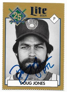 DOUG JONES 1994 25TH ANNIVERSARY MILLER BREWING AUTOGRAPHED SIGNED BREWERS