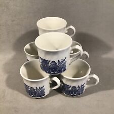 PV08386 Vintage Churchill England BLUE WILLOW Swirl Cup / Mug - 6pcs