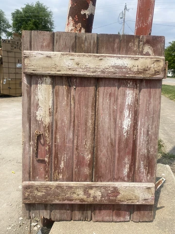 Antique Wood Latch Barn Hay Door 31 x 23 Metal Hinge Primitive Cover