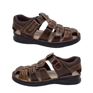 Woodlands Hector Mens Sandal Shoe Leather Upper Covered Toe Hook and Loop Tab - Picture 1 of 9