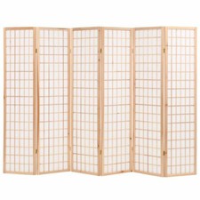 vidaXL Legno Abete Paravento Pieghevole 6 Pannelli Giapponese Naturale Separè