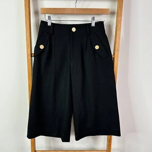 Blue Label Crestbridge Long Shorts Womens 36 Black Wide Leg - Picture 1 of 12