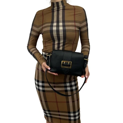 Burberry Shoulder Bag Black Calf Grain Leather - Image 1 of 4