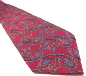 Corbata roja 100 % seda JZ Richards para hombre | Corbata con patrón cachemir - Imagen 1 de 9