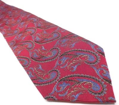 JZ Richards Mens Tie Red 100% Silk Tie | Paisley Pattern Necktie - Image 1 of 4