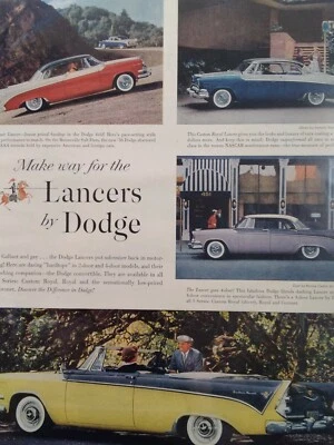 Dodge Print Ad Original Vintage 1950s Lancer Coronet Royal Convertible - Image 1 of 4
