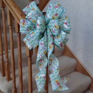 10" BREITE FRÜHLING/SOMMER BLUMENSCHLEIFE ~ DEKORATION FÜR OSTERKRÄNZE, GESCHENKE, LATERNEN - Bild 1 von 2