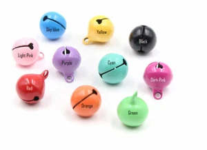 Mixed metal pet bells with ring assorted colours - Picture 1 of 6