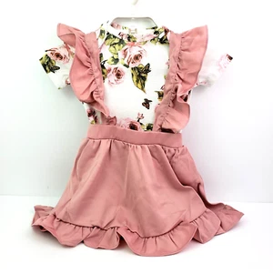 Shein Kids Toddler Girls 18-24 Months White And Pink Flower 2 Piece Skirt Outfit - Picture 1 of 7