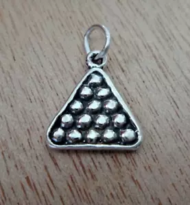 3D 14x13mm Billiard Pool Balls & Rack Sterling Silver Charm - Picture 1 of 3