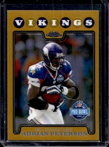 2008 Topps Chrome Adrian Peterson Gold Refractor #5/199 Vikings - Picture 1 of 2