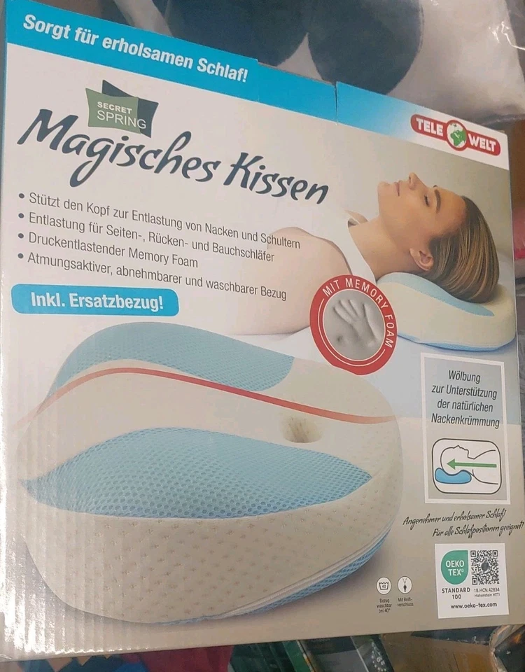 Secret Spring Magisches Kissen Ergonomisches Memory Foam Kissen 30 cm Nacken - Bild 1 von 3