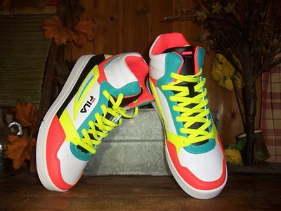 FILA WOMENS HIGH TOP COLORFUL SNEAKERS ATHLETIC SHOES SIZE 10M LACE UP SPORTS NE - Image 1 of 4