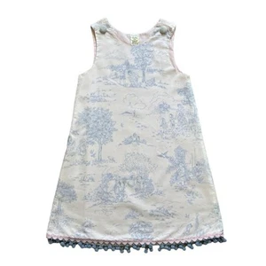 Potato Saks A-line Scene Toile Print Girl's Dress 6X - Picture 1 of 4