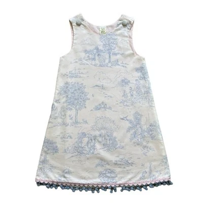 Potato Saks A-line Scene Toile Print Girl's Dress 6X - Image 1 of 4