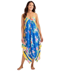 Tommy Bahama Z2244 Isola Vita Scarf Dress Swim Cover-Up, Palace Blue, L/XL - Picture 1 of 6