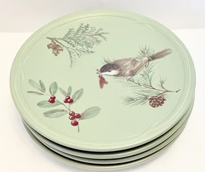 "Juego de 4 platos de postre para ensalada de garbanzos de madera de invierno Pfaltzgraff 8"" verde hecho en Estados Unidos" - Imagen 1 de 10