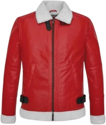 Christmas Leather Jacket for Men, A Santa Style with a Ryan Reynolds Edge.” - Image 1 of 4
