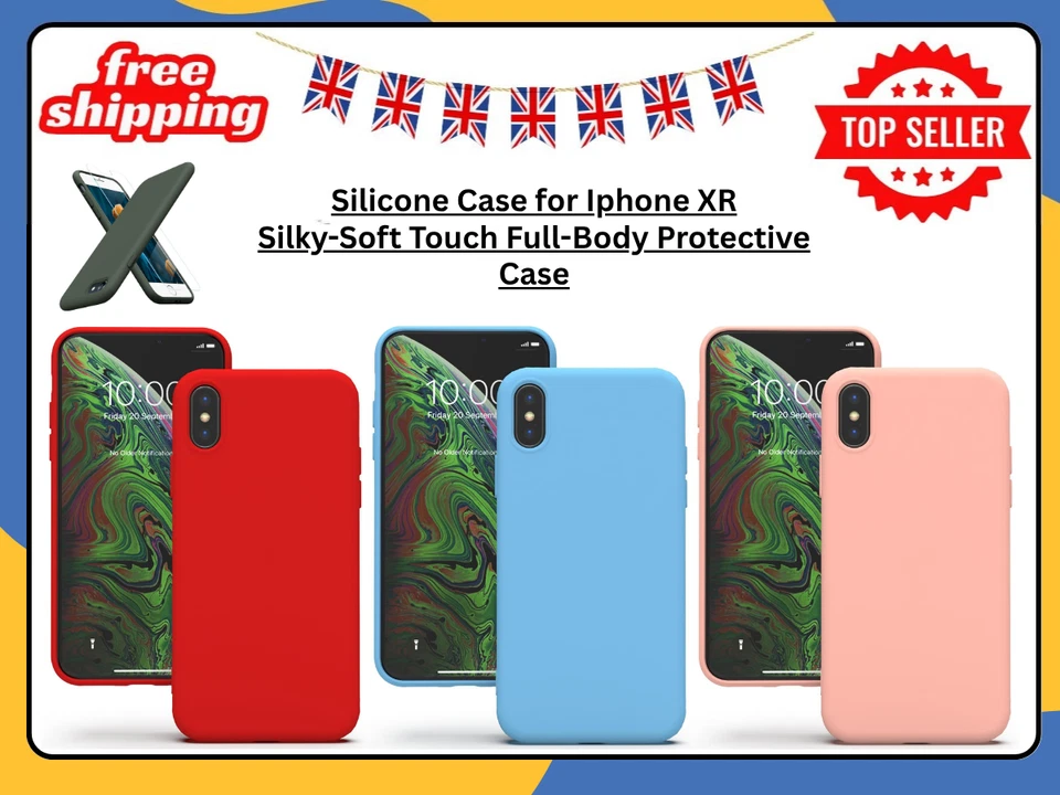 MOBILE WORLD iPhone XR Case – Shockproof Silicone Matte Gel Soft TPU Liquid Rubber Cover – UK