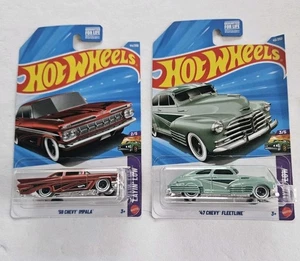 Hot Wheels 2025 - LOTE DE DOS - CHEVY IMPALA 59 y Chevy Fleetline 47 - Imagen 1 de 18