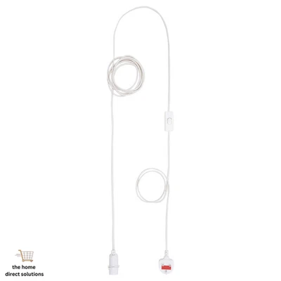 IKEA STRÅLA Pendant Cord Set 4m White Decorative Light Bulb Holder E4 - Image 1 of 3