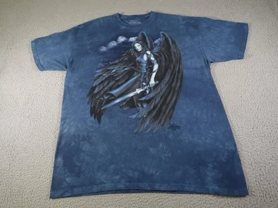 Camisa de ángel vintage Y2K para hombre 2XL XXL azul tie dye las alas de montaña espada Foto 1 de 4