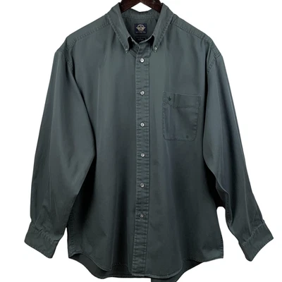 VINTAGE Dockers Shirt Mens Large Dark Green Easy Care Twill Button Down 00s - Image 1 of 4