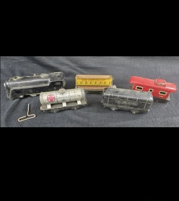 Marx O Gauge Commodore Vanderbilt Steam Locomotive Freight Set of 5 With Key - Image 1 of 4