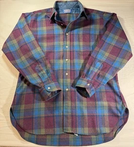 Vintage Pendleton Wollhemd mit Knopfleiste Größe Large hergestellt in den USA kariert 90er makellos - Bild 1 von 4