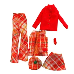 Vintage Barbie Francie Casey Twiggy Outfit Plaid Plans Near Complete #1767 - Picture 1 of 4