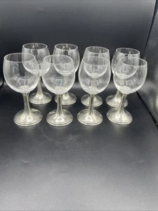 Set Of 8 Arte Italica Wine Glasses Pewter, Rustic Italian, Old world Charm - Picture 1 of 10