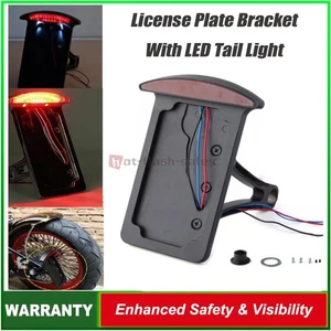 Motorcycle License Plate LED Brake Light Side Mount Bracket Holder For Harley - Bild 1 von 10