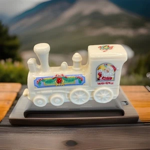 Tren locomotora motor vintage Lenox 1992 Holiday Village - Imagen 1 de 4