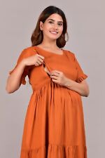 rayon comfort maternity dress-round neck with zipper-half sleeve with belt dress