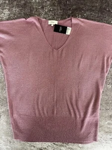 NEXT Sparkly Fine Knit Pink Cold Shoulder Jumper Size 14 - Picture 1 of 12