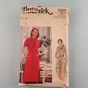 Butterick 5505 Vintage Schnittmuster 70er Jahre Damen Half Size Kleid Gr. 181/2 - Bild 1 von 3