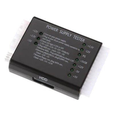 PC Computer 20/24Pin SATA Power Supply Tester +PSU ATX SATA HDD Connectors - Image 1 of 4