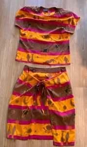 St Gillian 1980’s vintage 100% silk zodiac astrology celestial print 2 piece set - Picture 1 of 16