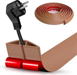 Cubierta de cable autoadhesiva de 10 pies - Gestión de cables para cables, 0,39 x 0,27", marrón - Imagen 1 de 8