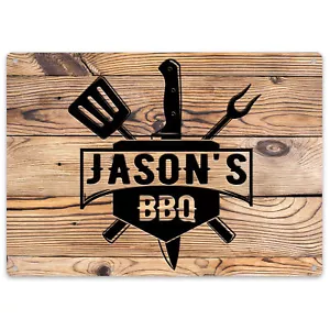 BBQ Sign Personalised Garden Party Gift For Dad Barbecue Signs Plaques Outdoors - Picture 1 of 13