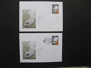 BULGARIA, 2x prestamped ill. cover 2013, mint + FDC, postal transport Peugeot - Picture 1 of 1