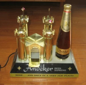 Vtg Andeker Beer Light Up Castle Sign Bar Display Advertising Pabst Brewing Rare - Picture 1 of 11
