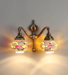 Turkish Mosaic Single Swan Neck Wall Lamp, Traditional Ceiling Lightings, Medium - Picture 1 of 7