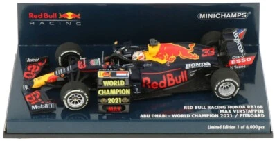 Minichamps Red Bull RB16B #33 ganador Abu Dhabi 2021 - Max Verstappen escala 1/43 Foto 1 de 4
