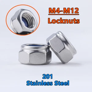 Self Locking Nuts Hex Locknut Stainless Steel Hexagonal Nut DIN 982 M4 - M12 - Imagen 1 de 6